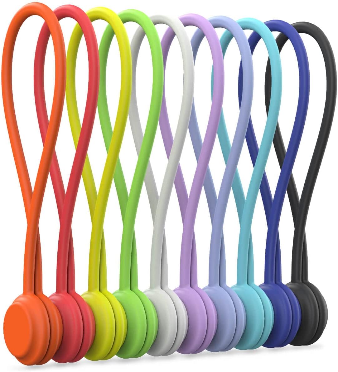 Reusable Cable Ties 10 Colors Silicone Twist Ties