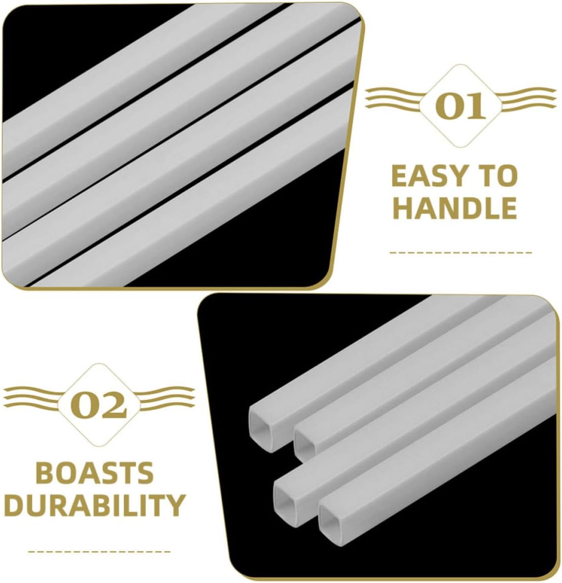 HEMOTON Sturdy Construction Plastic Craft Tubes 20pcs Abs Hollow Square Tubing Material for DIY Projects and Handmade Models for Sand Table and Landscape Crafting