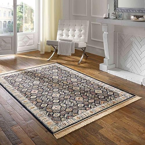 Taracarpet Teppich Palazzo Royal Lori blau 160x230 cm Kurzflor Orientteppich für Wohnzimmer...