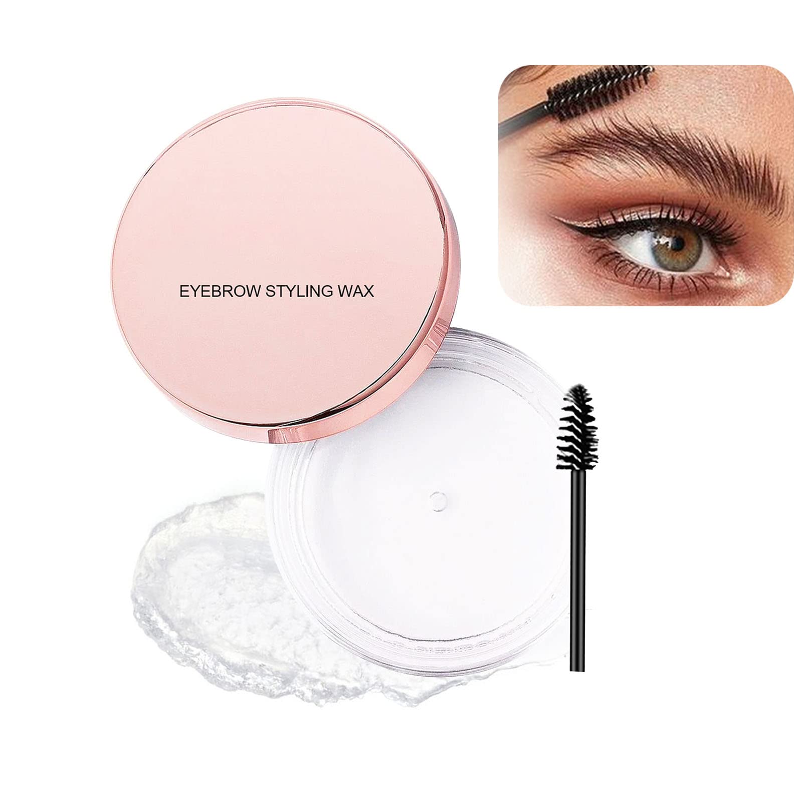Clear Eyebrow Gel, Long Lasting Quick Drying Eyebrow Wax Styling Brow Gel, Natural 3-Dimensional Brow Wax Odorless Transparent Brow Soap Eyebrow Pomade Kit With Brush