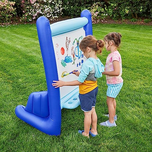 Hearthsong Inflatable Kids Art Easel, Outdoor & Indoor Paint Station, Creative Coloring, Drawing and Painting Art Easel for Kids and Toddlers, Ideal for Arts & Crafts Fun