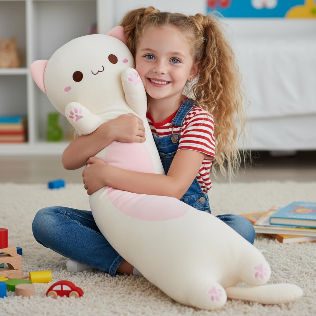Kekeso Long Cat Plush Toy,Soft Cat Plush Pillow Stuffed Animal for Kids & Adults - Image 2