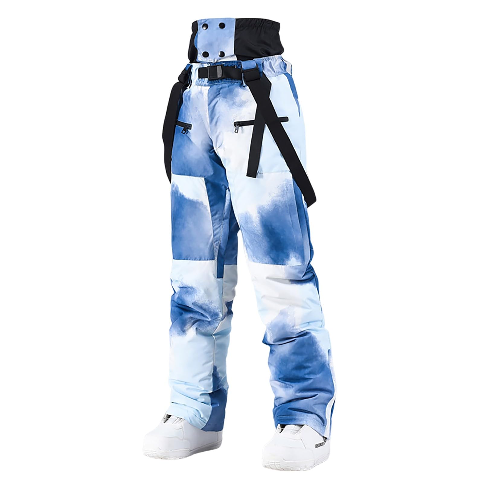 Sunnyuk Pantaloni Neve Uomo Tuta Elasticizzati Impermeabile Salopette Montagna Taglie Forti Pantaloni Termici Snowboard Pantalone Invernale da Neve Sci Curvy