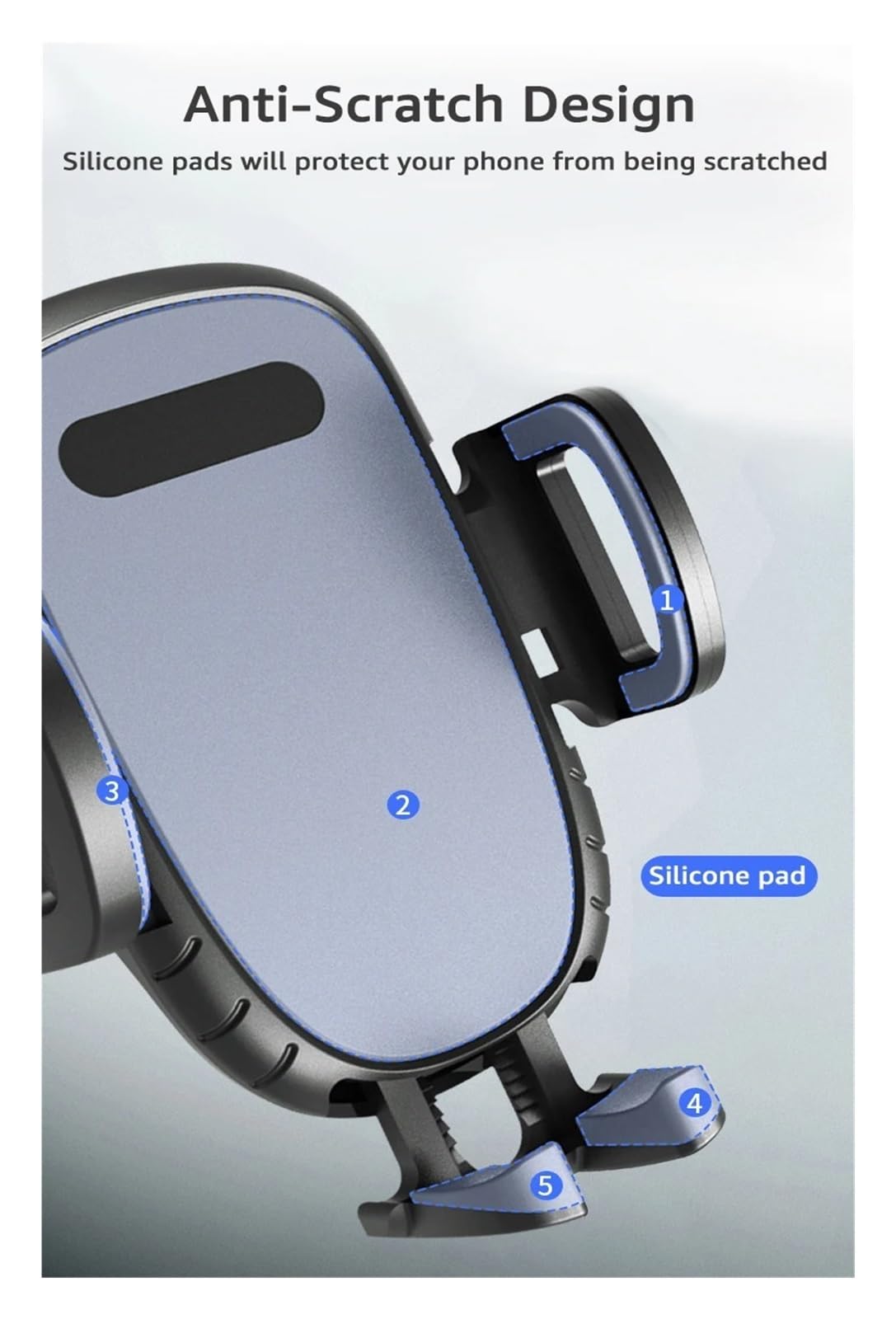 Soporte Universal para teléfono móvil con Ranura para CD, rotación de 360 ​​Grados, Soporte para móvil en Bicicleta (Gris)
