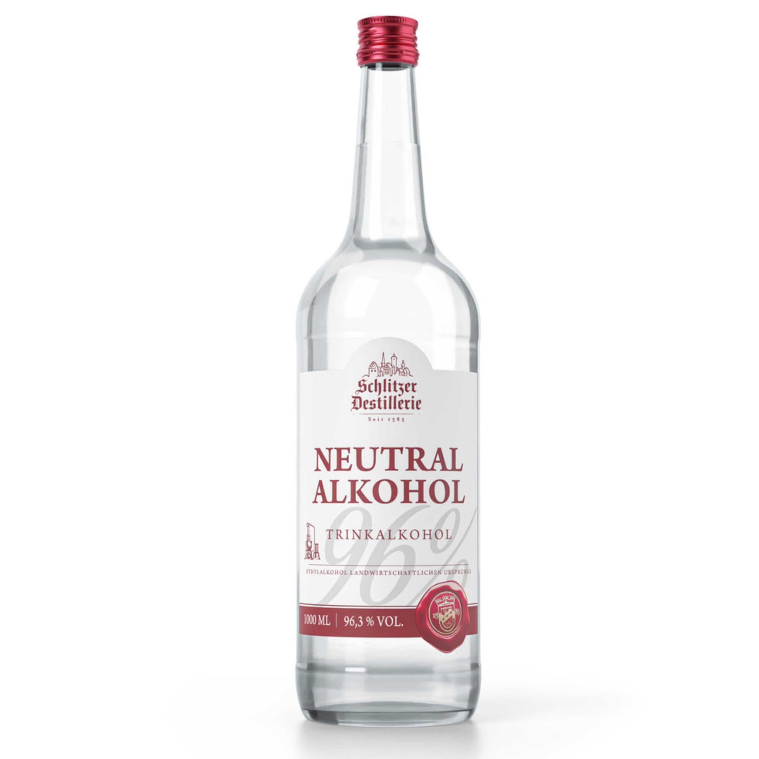 Schlitzer Neutralalkohol 96,3% vol. 1 l extra fein filtriert hochrein Weingeist Likören Tinkturen Kosmetik