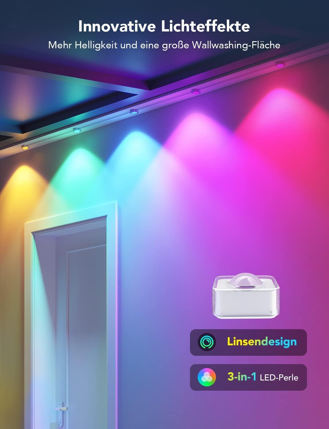 Govee Éclairage extérieur permanent RGBIC 108 LED 45 m IP67 avec Alexa Google Assistant
