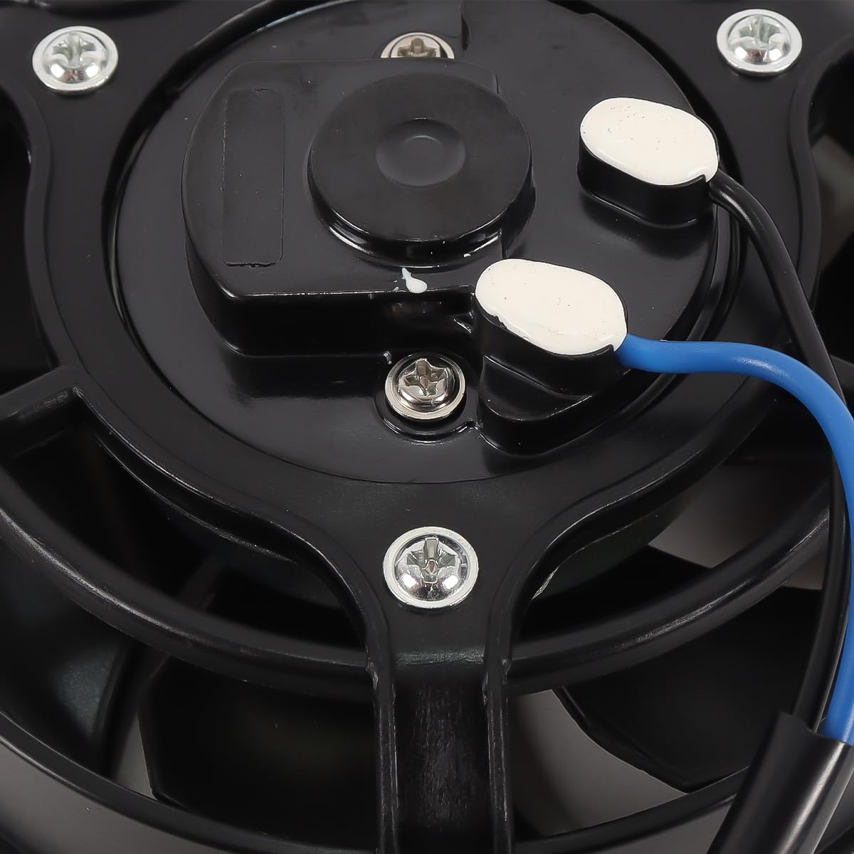 Ludom Ventilateur de radiateur de moto en plastique mince, à pousser ou tirer, refroidisseur d'huile/d'eau électrique pour quad/VTT 150cc, 200cc et 250cc.