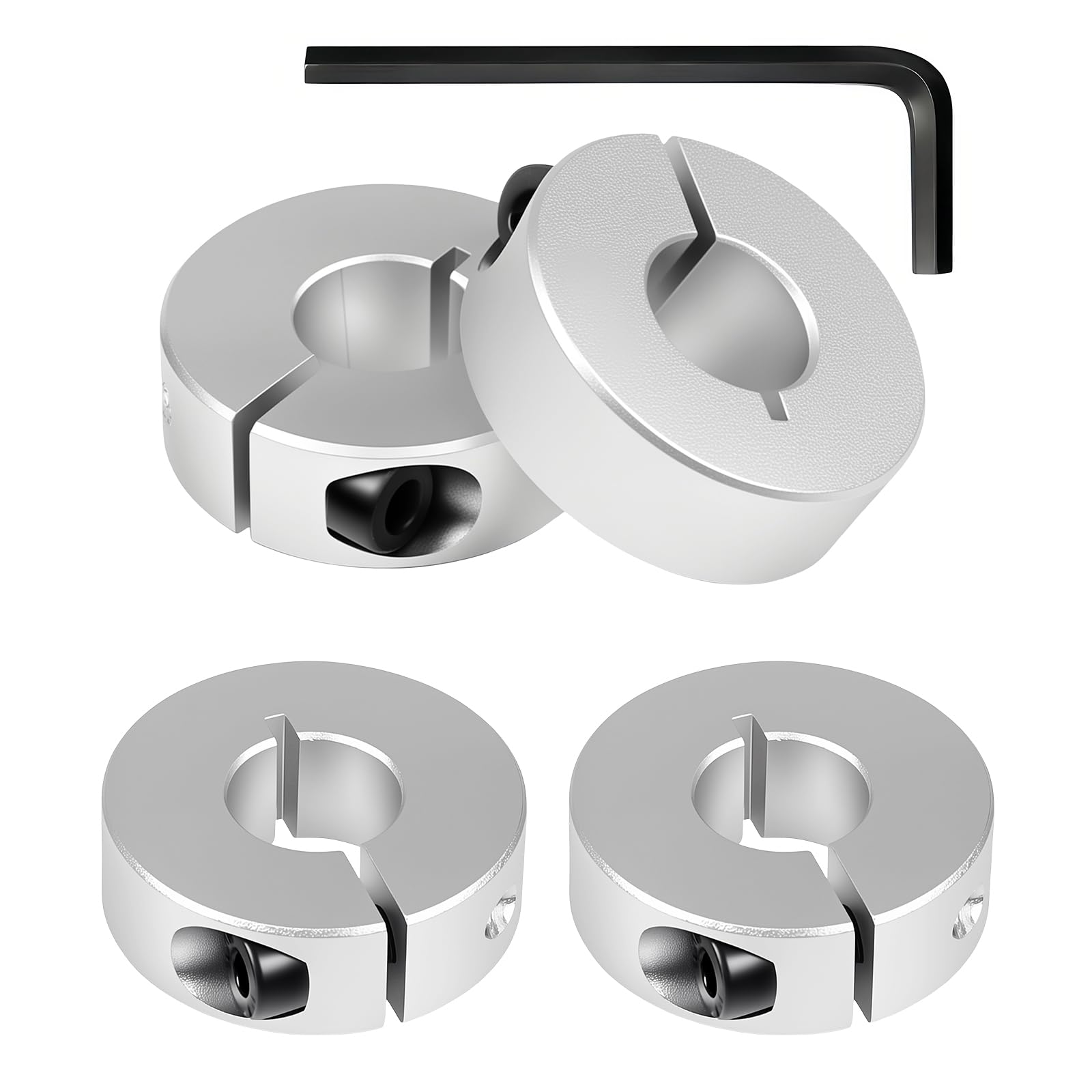 Aluminum Shaft Collars - 4 Pcs, M5 Set Screws -11