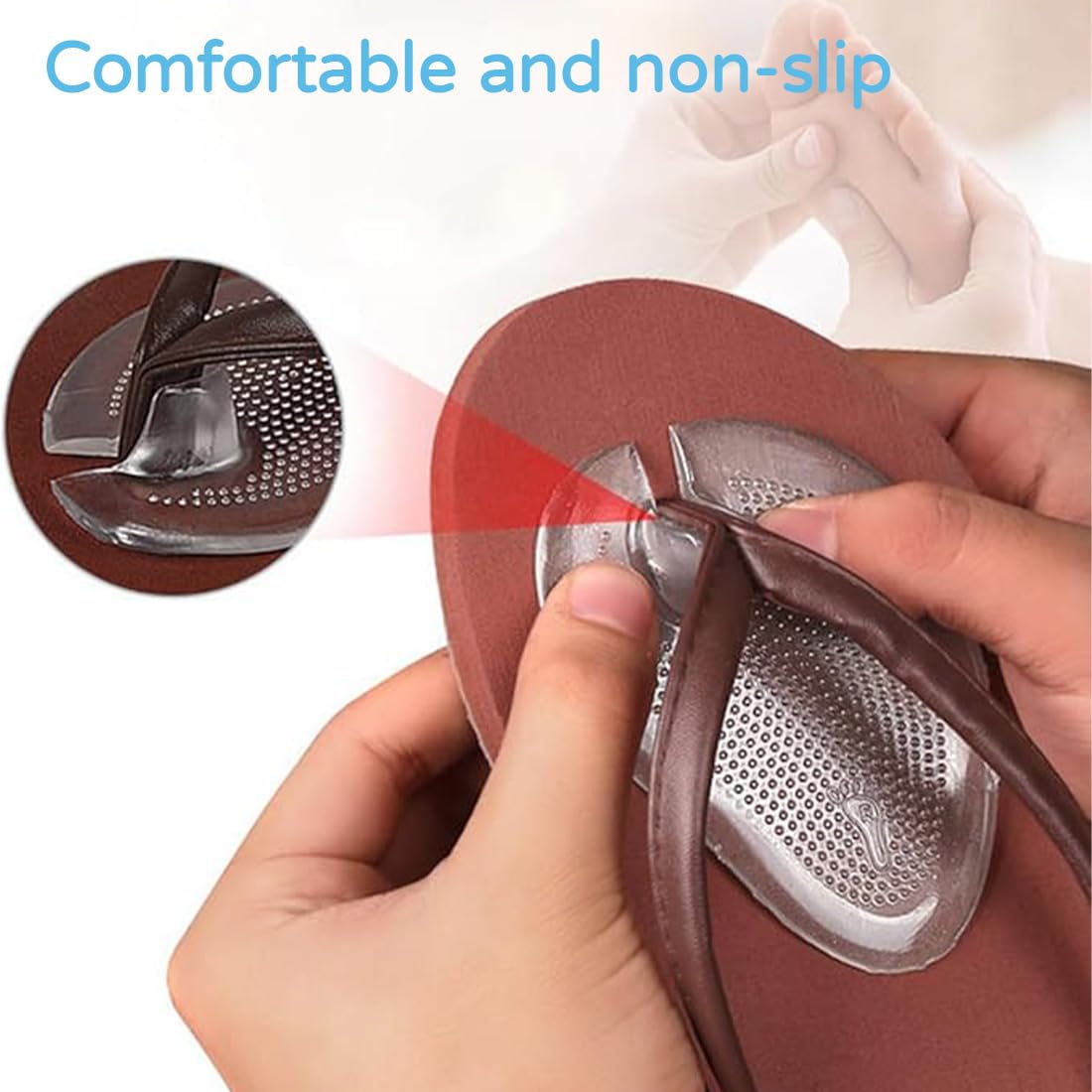 4 Pares de Almohadilla para Sandalia, Protector de Dedos de Silicona Transparente Separador de Dedos de Sandalia para Chanclas, Unisex