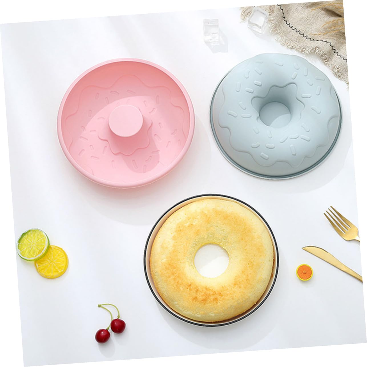 LIFKOME Juego De 3 Moldes para Donas Y Muffins Moldes para Hornear En La Cocina En Surtidos para Cocinar A Diario Y para Fiestas.