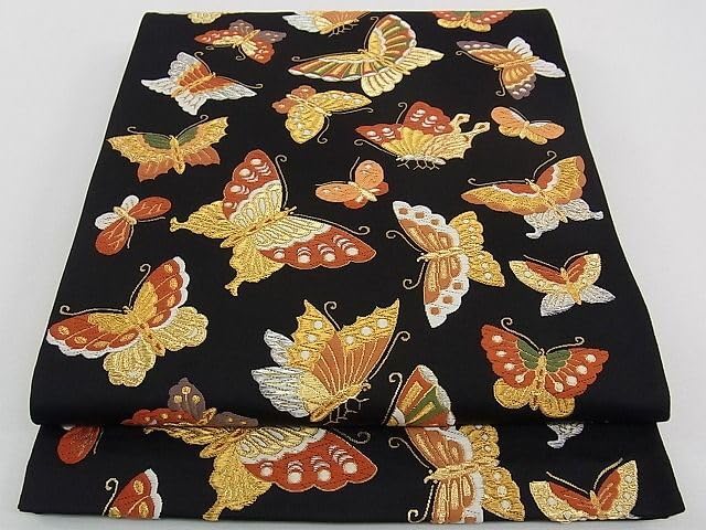 昭和レトロ未仕立て能衣舞蝶文豪華蝶々西陣袋帯六通