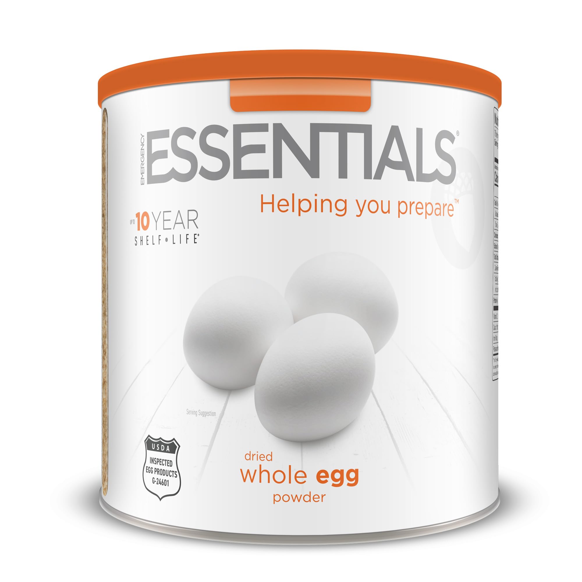 Emergency Essentials, Dried Whole Egg Powder, Emergency Food Supply, High-Protein Survival Food, 33-oz. Large Can, 10-Year Shelf Life