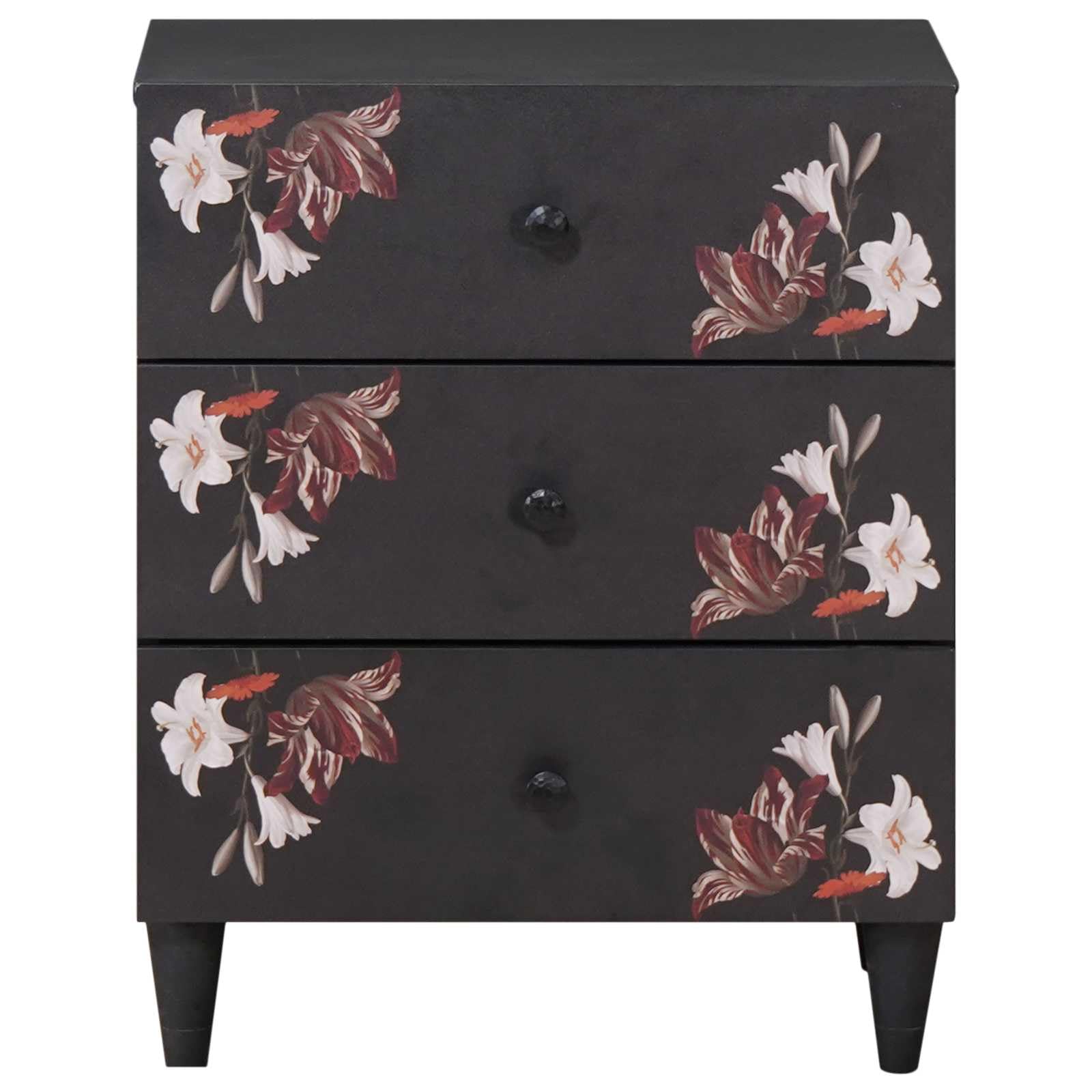Mesita de noche madera maciza mango 50 x 33 x 60 cm multicolor