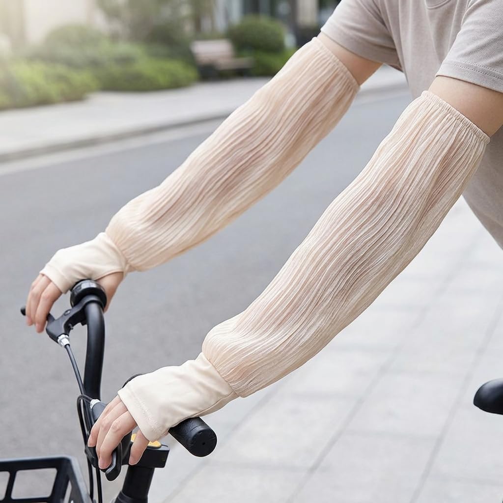Armstulpen Sonnenschutz Eisseide, Kühlende Armstulpen für Damen und Herren mit -Schutz, für alle