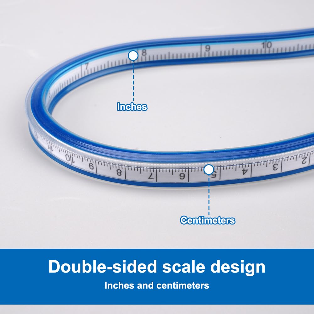 Curvilinee Flessibile, 60 cm Righello Flessibile, Righello per Cucito, Curva Flessibile Curvilinee Riga, Curvilinee Deformabile, Righello Deformabile, per Disegno Tecnico o Curvilineo Sartoria
