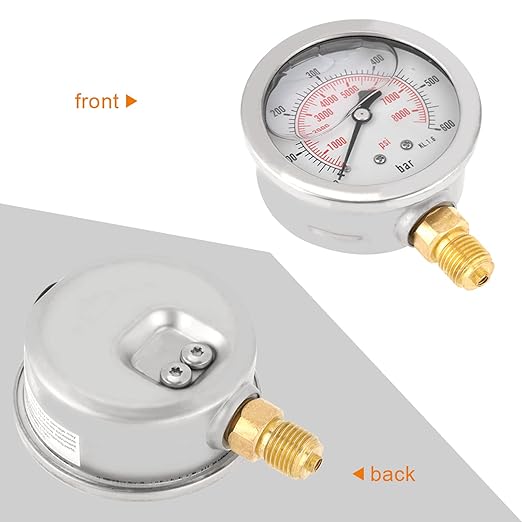 Manómetro Hidráulico Garosa 0-600 Bar, Metal, para Sistemas Hidráulicos y Automotriz miniatura 5