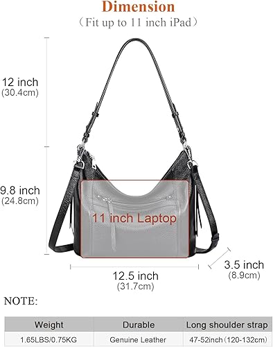 Miniatura 5 de Over Earth Bolso Hobo de cuero genuino para mujer, bolsos cruzados