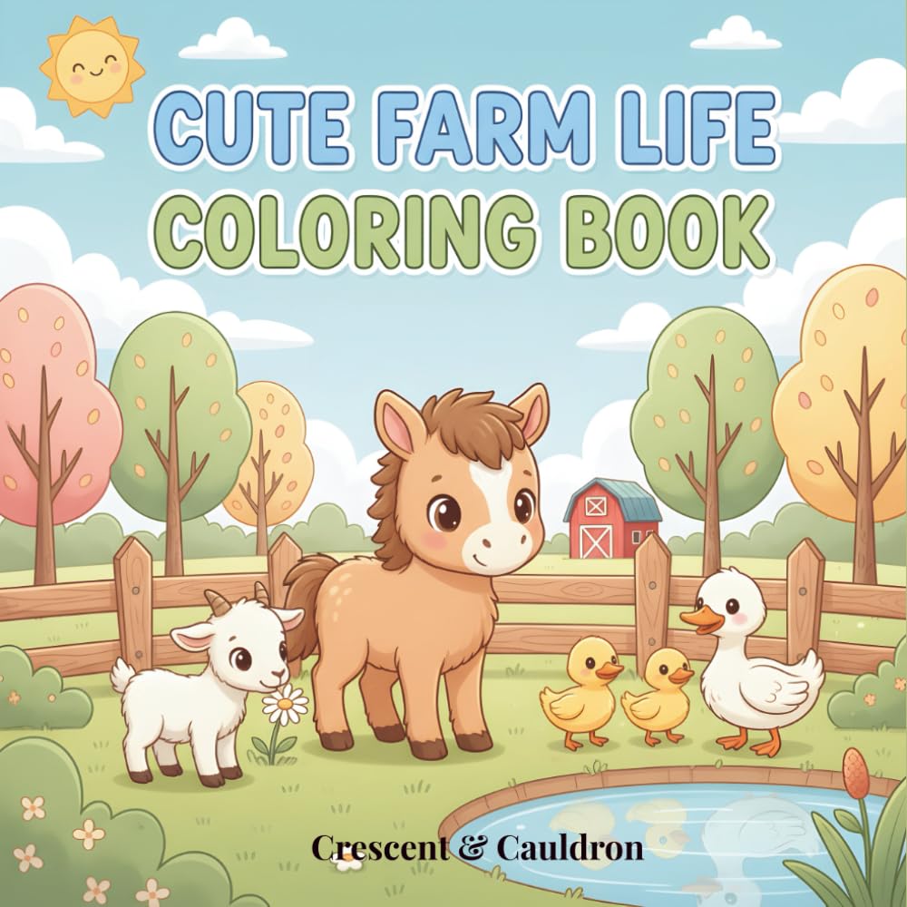 Cute Farm Life Coloring Book