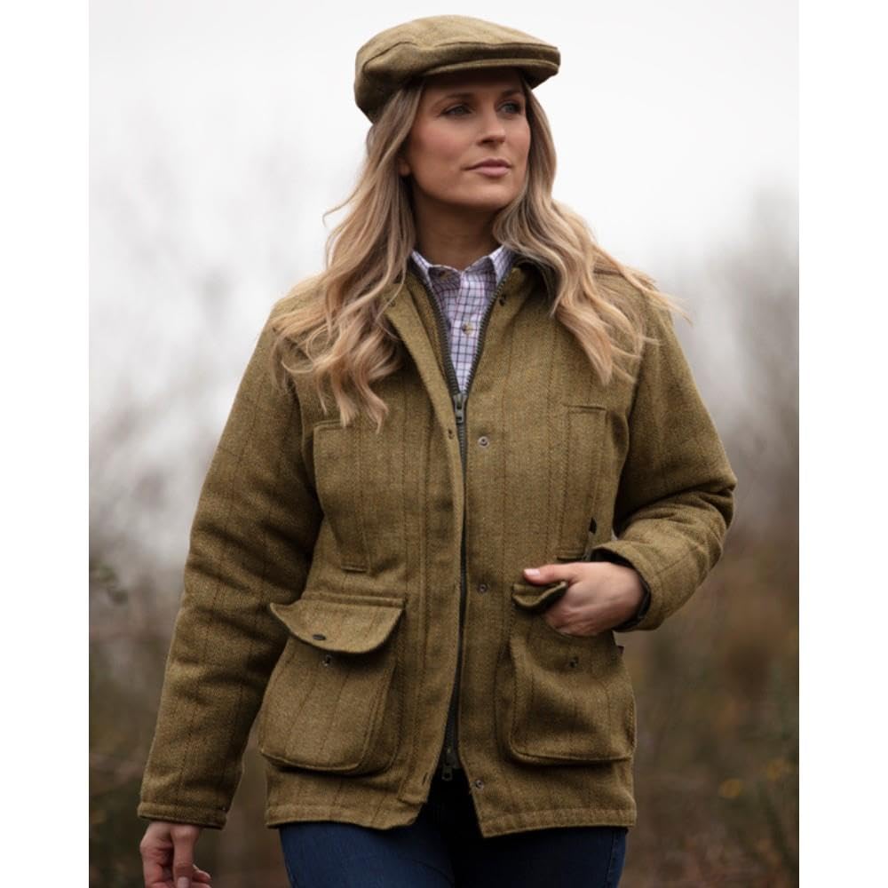 Walker & Hawkes - Veste Derby pour femme - tweed - pour la chasse/campagne - sauge foncé