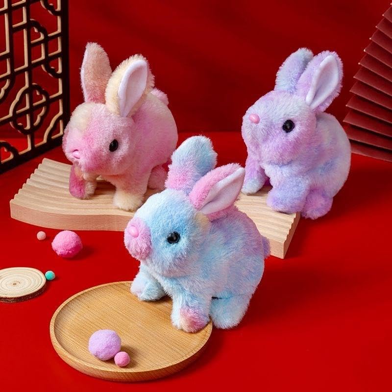 Image of Hopping Walking Bunny Toy with Sounds, Jumping Rabbit Wiggling Ears, Twitching Mouth and Nose, Educational Interactive Bunny Toy for Baby Kids