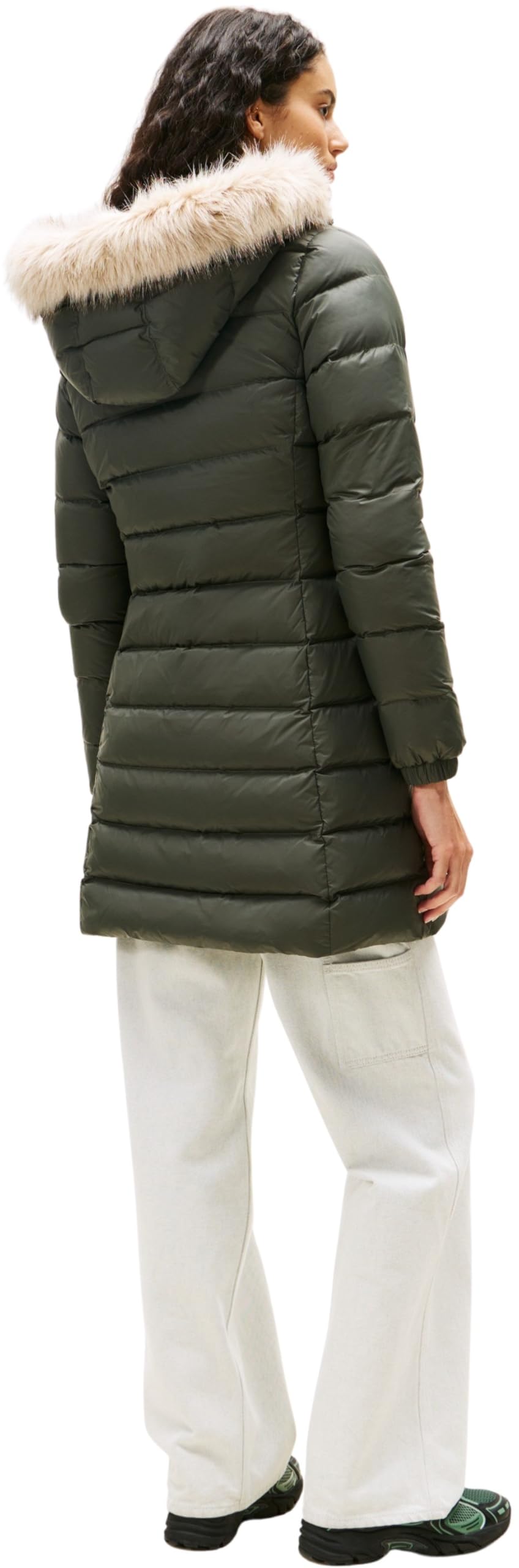 Tommy Jeans Abrigo de plumas Mujer Essential Hooded Down Coat con piel sintética