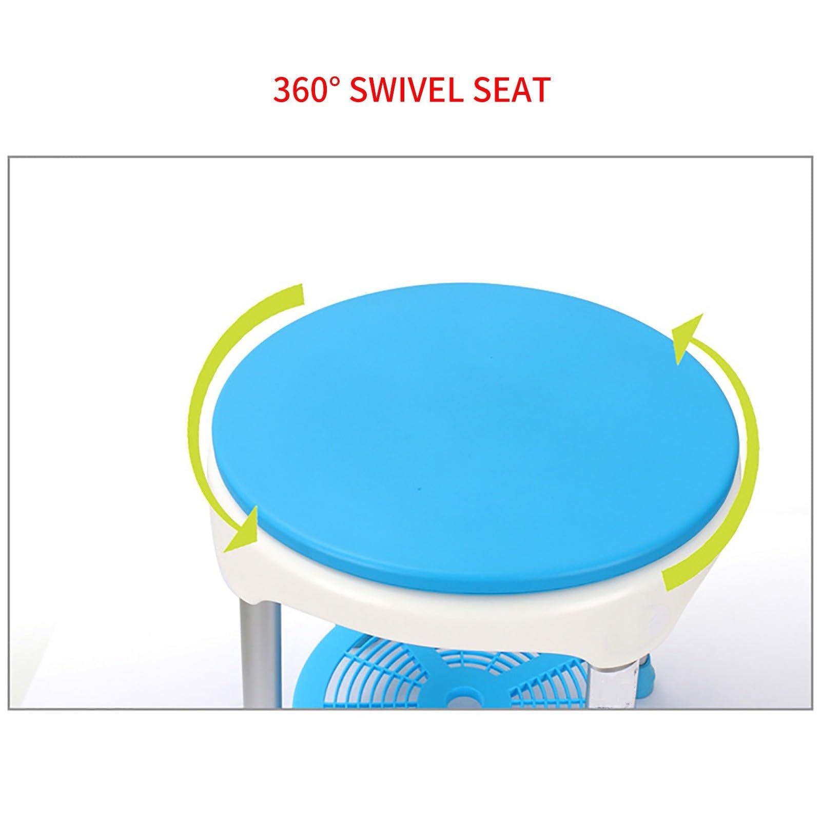 Taburete De Ducha Antideslizante Giratorio 360°, Taburete De Ducha Con Regulable Altura, Aluminio Taburete Para Ducha Moderno Para Personas Mayores Y Discapacitadas, Con Balda, Soporta 100 Kg