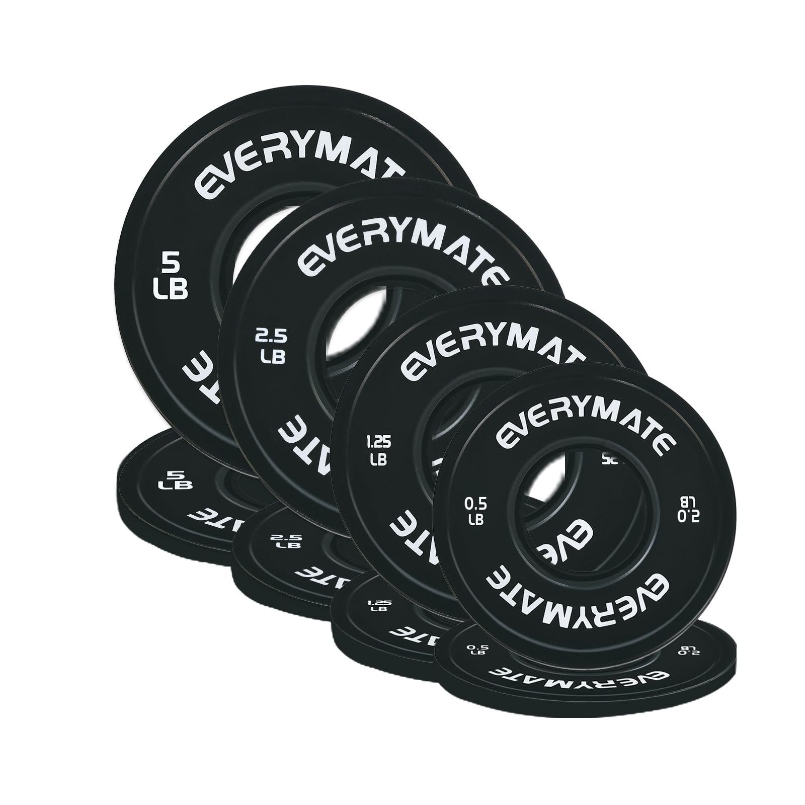 EVERYMATE Change Weight Plates 1.25LB 2.5LB 5LB Set Fractional Olympic Bumper Plates for Cross Training Steel Insert Strength Training