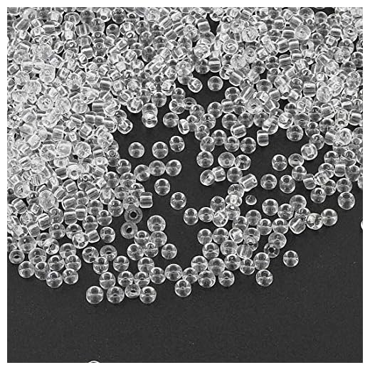 3300 perlas de cristal de 3 mm, transparentes, 14 colores, 8/0, perlas Pony, miniperlas transparentes para niños (blanco)