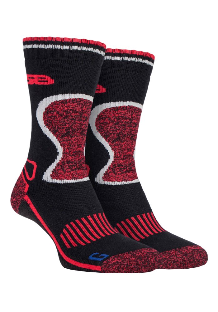 Storm Bloc Men's Sbgms003bkr - 2 Pairs Heavy Duty Winter Warm Padded Thermal Wool Blend Socks For Hiking (6-8 Uk, )