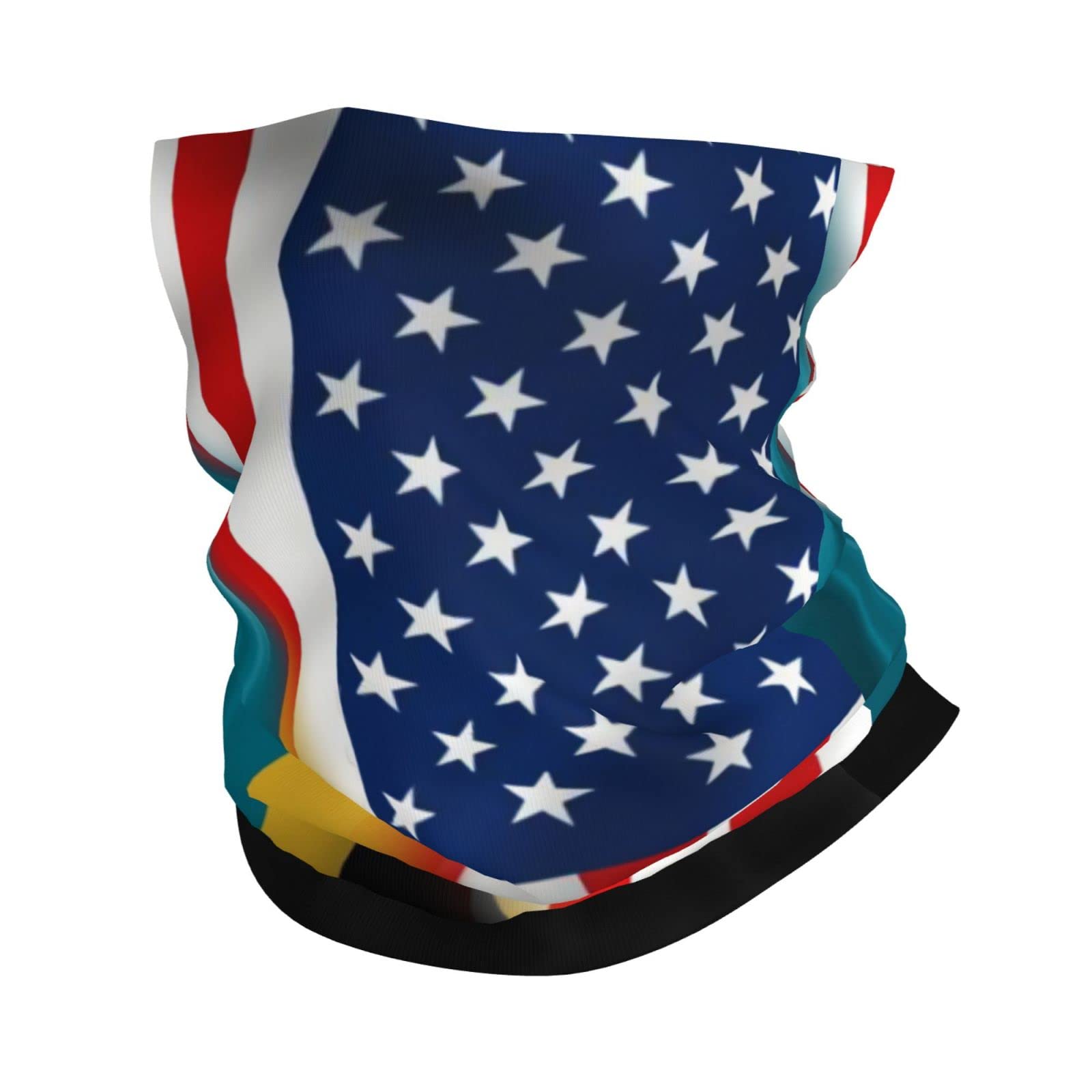 Half America Half Bahamian Flag Headwear Bandana Neck Gaiter Face Scarf Outdoor Neck Warmer Balaclava for Running Cycling Skating