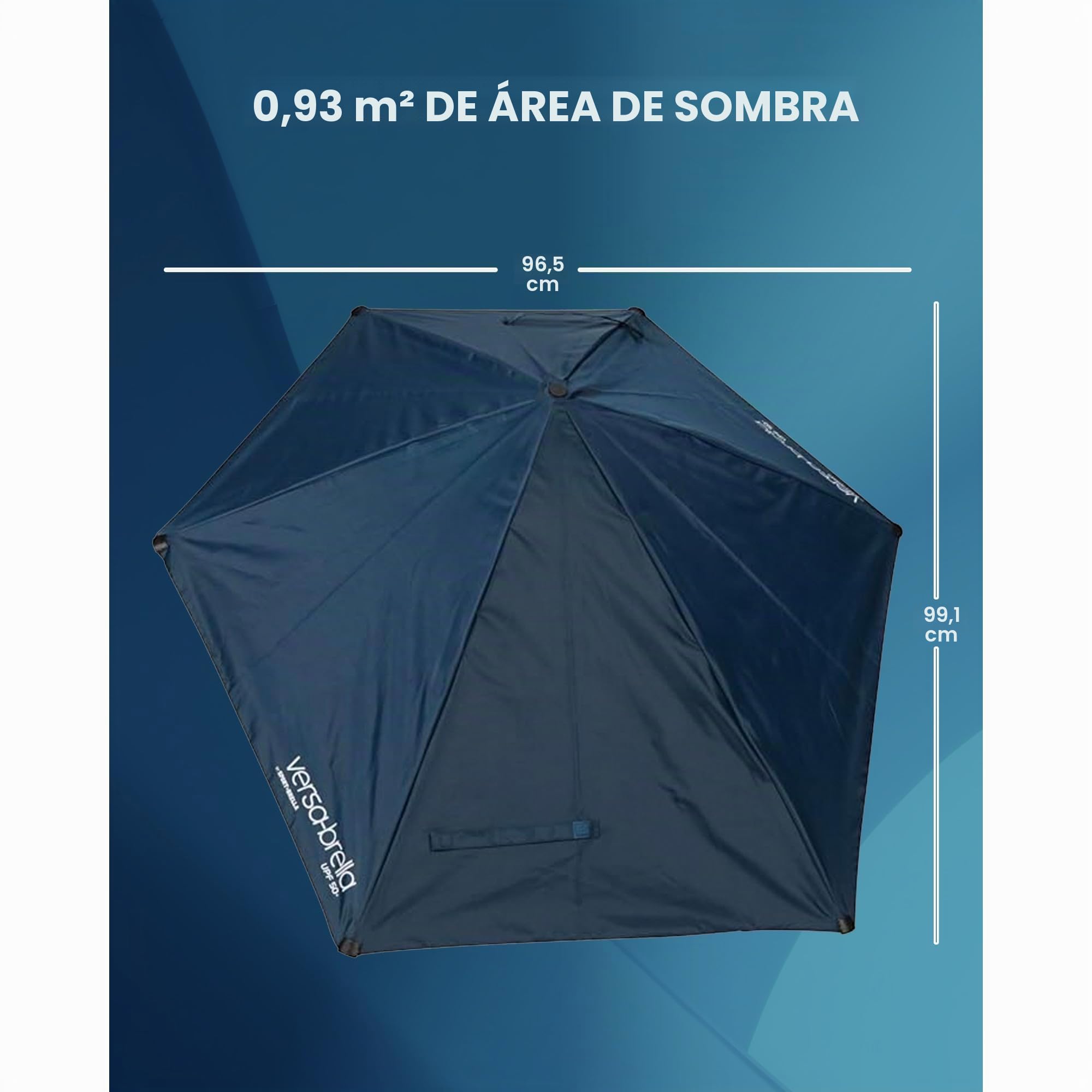 Sport-Brella Versa-Brella Paraguas - Refleja Calor y Asegura Protección Solar UPF 50+, Se Sujeta a Casi Cualquier Superficie, Montaje en Sillas, Gradas, Bolsas de Golf, 96cm x 100cm