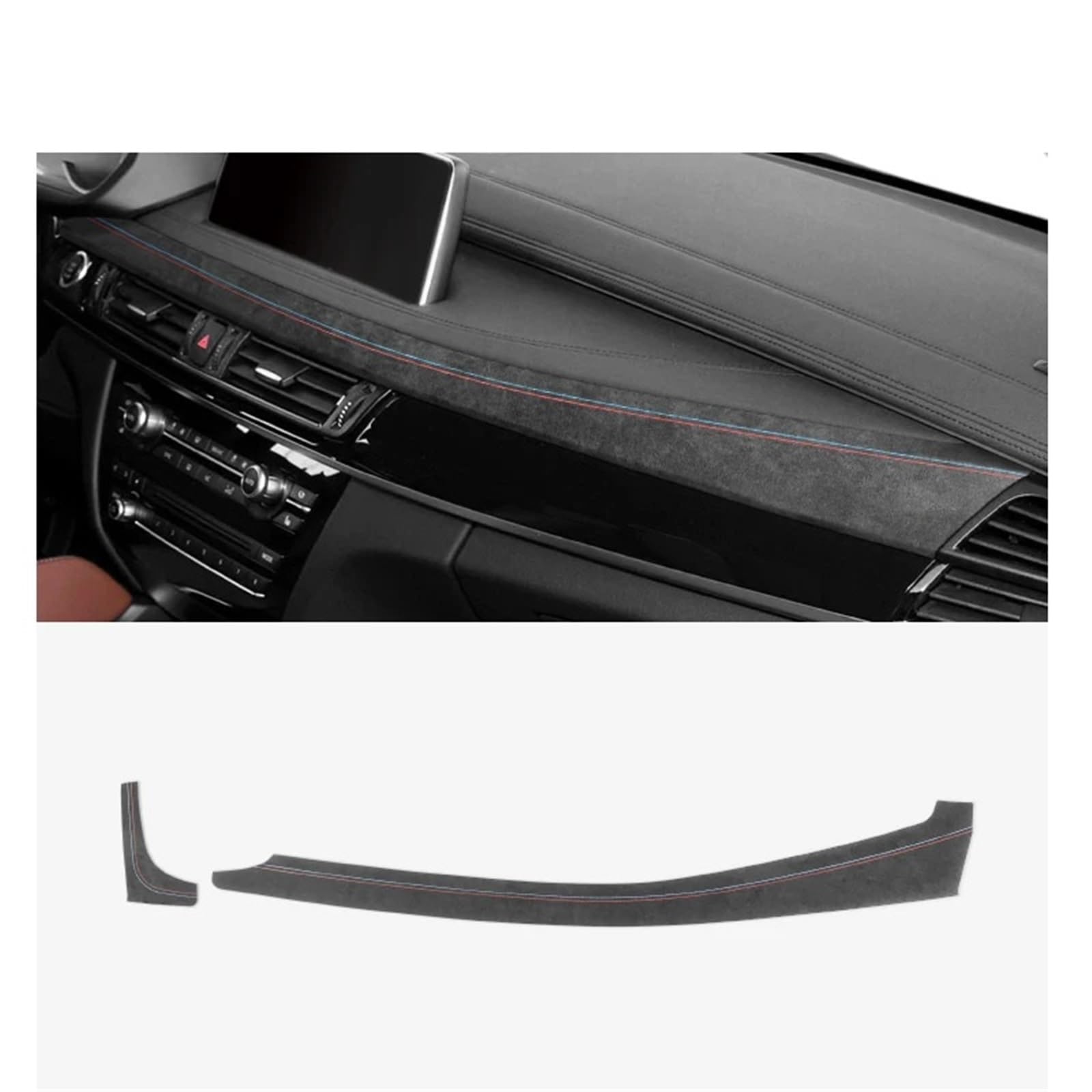 Folia na panel‌ Okleina skrzynia biegów‌ Pasuje do BMW X5 F15 X6 F16 Panel deski rozdzielczej Listwy wykończeniowe Naklejki na osiągi instrumentów Wnętrze samochodu(Carbon Leather RHD)