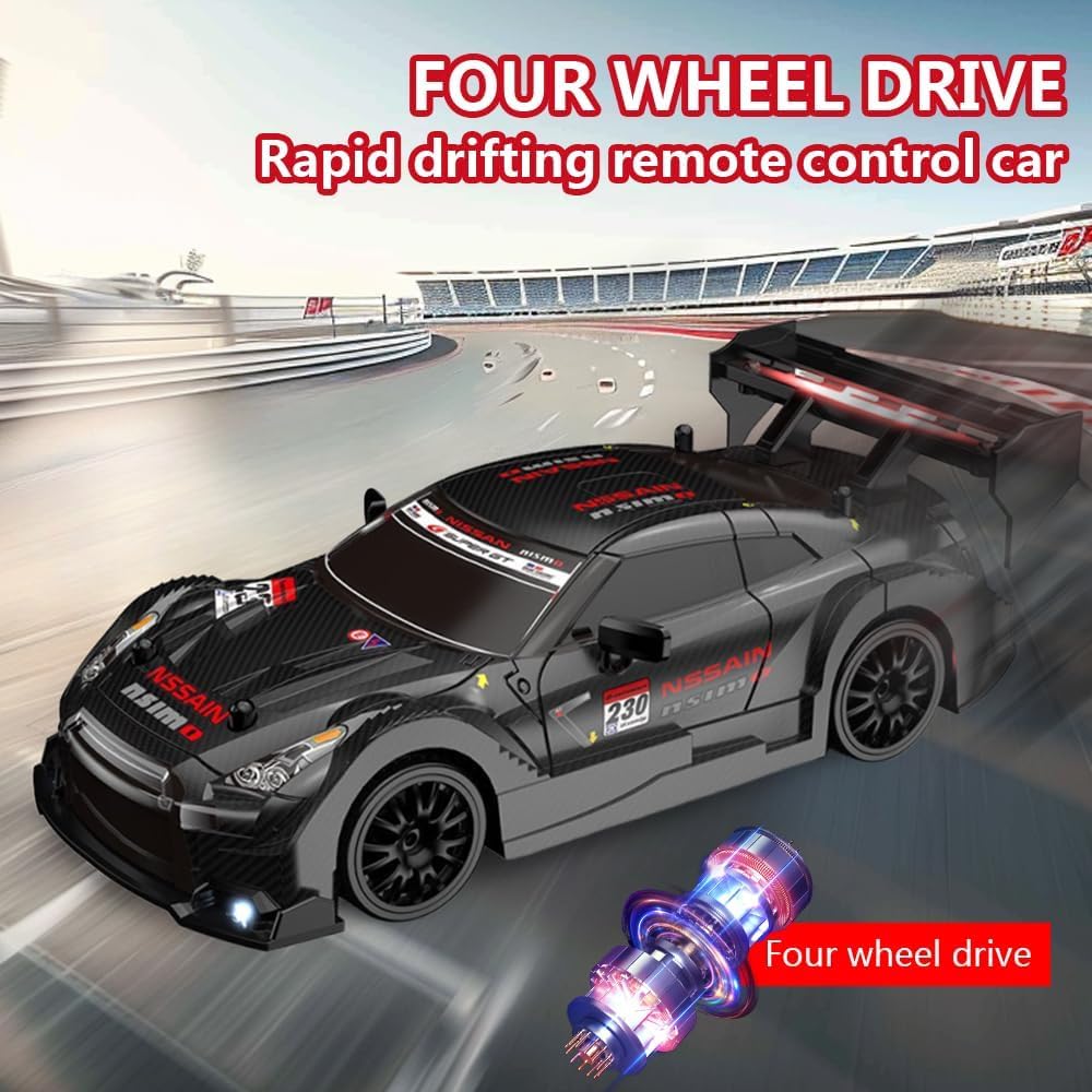 Masterworks RC Drift Car, 1:24 Mini 4WD Remote Control Drift Cars with Semi Proportional Throttle and LED Light, 30KM/H RC Racing - Image 2