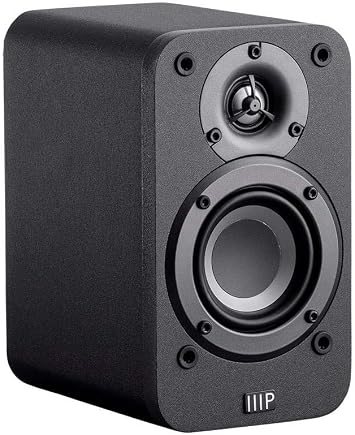 Monoprice HT-35 Premium 5.1-Channel Home Theater System - Charcoal, with Powered Subwoofer, Low Profile Speaker Grilles, Secure Mounting Option, Black (139357)