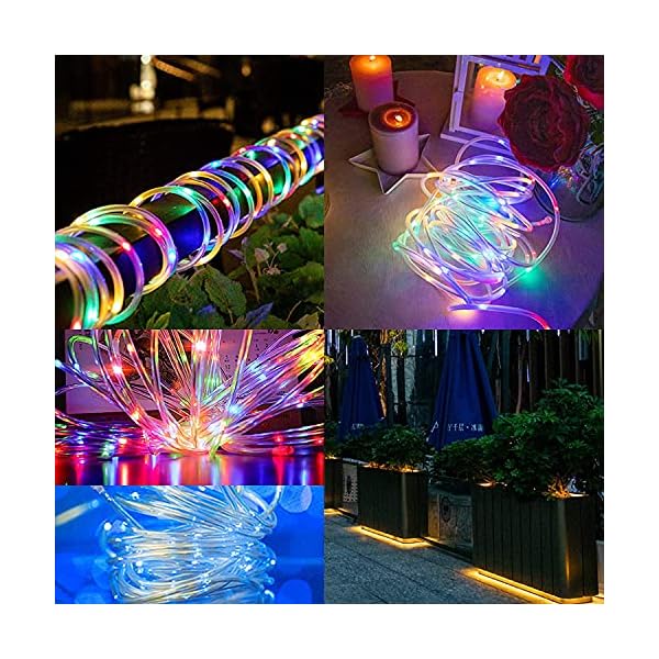 15M Lichterschlauch mit Fernbedienung & Timer,8 Modi 200 LED Lichtschlauch Warmweiß für Innen Außen,IP65 Wasserfest… – Bild 6