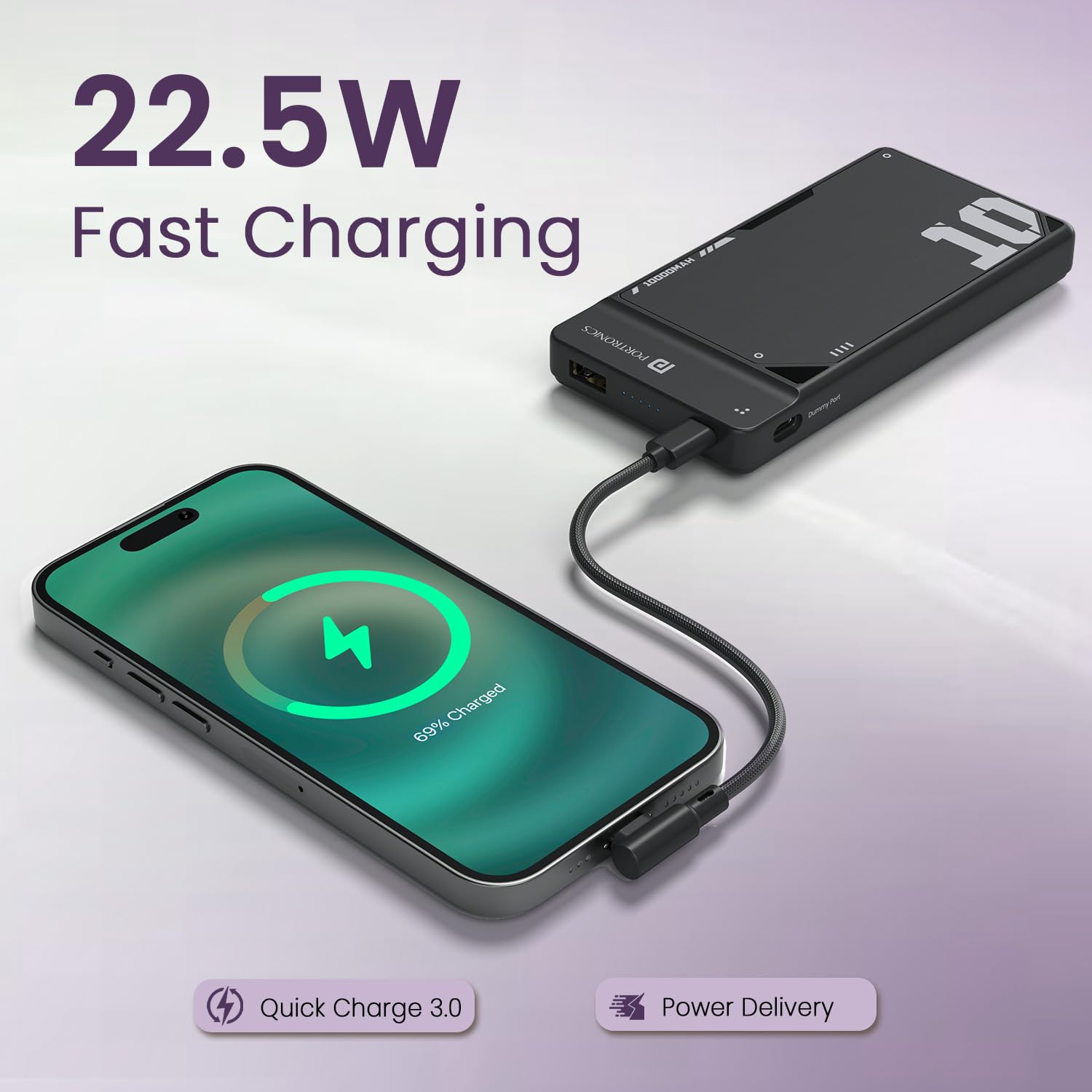 Portronics Luxcell UNO 10 - 10000mAh Power Bank