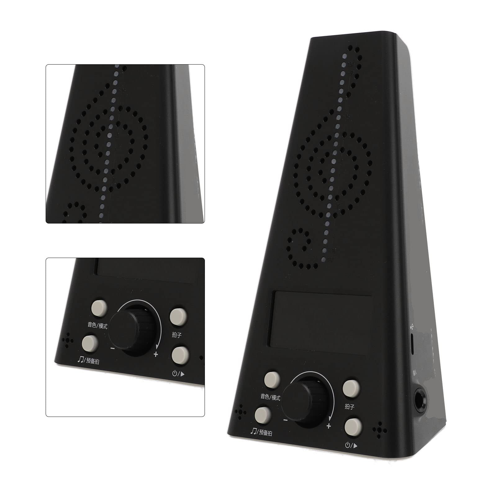 Afinador de Metrónomo, Generador de Tonos, Afinador de Volumen Ajustable 3 en 1, Metrónomo Digital Recargable con Altavoz Integrado, Metrónomo Digital, Metrónomo de Ejecución, Afinador de Trompeta, Me