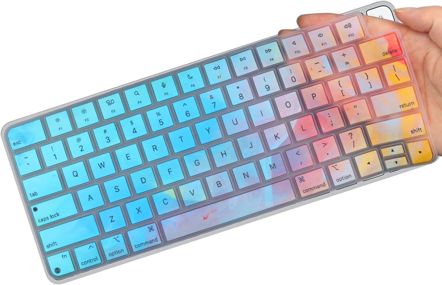 iMac Magic Keyboard A2449/A2450用シリコンキーボードカバー、iMac 24インチワイヤレスキーボード用保護スキン 2021年発売、米国レイアウト-カラー