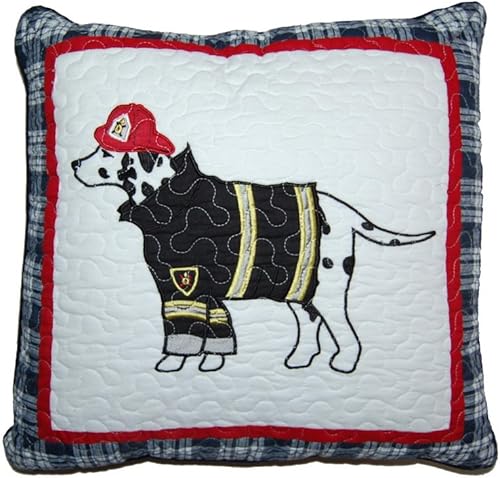 Blancho Bedding Departamento de bomberos 100% algodón hipoalergénico dálmata bombero Patchwork almohada decorativa