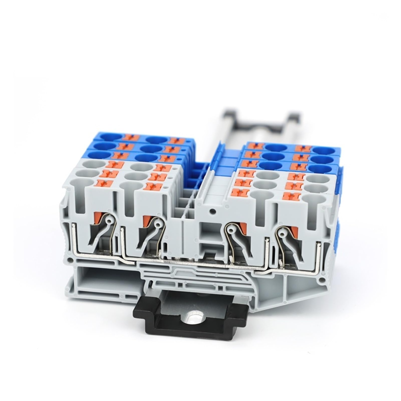 Morsettiera push-in da 10 pezzi PT6-QU Cavo elettrico da 6 mm² Collegare il connettore di cablaggio su guida Din 4 fili(PT6-QU GRAY)