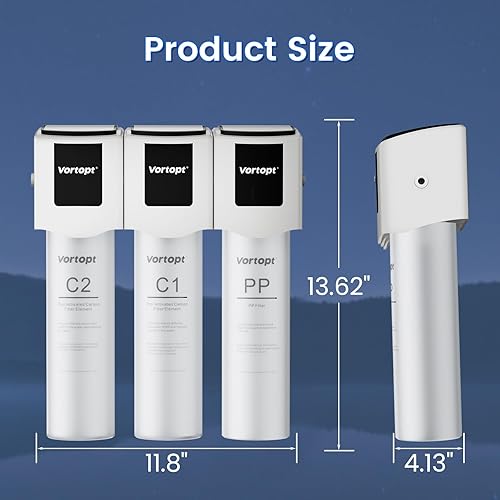 Miniatura 9 de Sistema de filtro de agua para debajo del fregadero, sistema de filtración de 3 etapas con grifo de acero inoxidable 304, purificador de agua