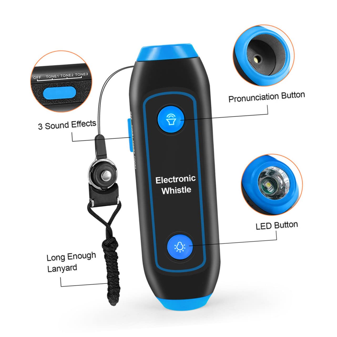 Kisangel Silbato Electronico Silbato De Emergencia Tapón Aire Instrumento Silbato De Tenis Bloquear Silbatos Electronicos Dispositivos De Ladrido para Perros Cable USB Abdominales Orange