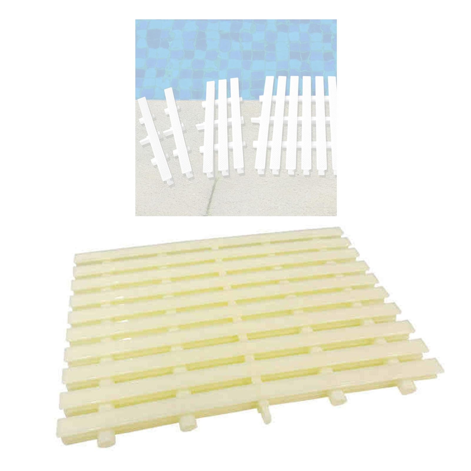 Grilles de drainage antidérapantes lot de 10 pour sécurité de piscine 25x100cm