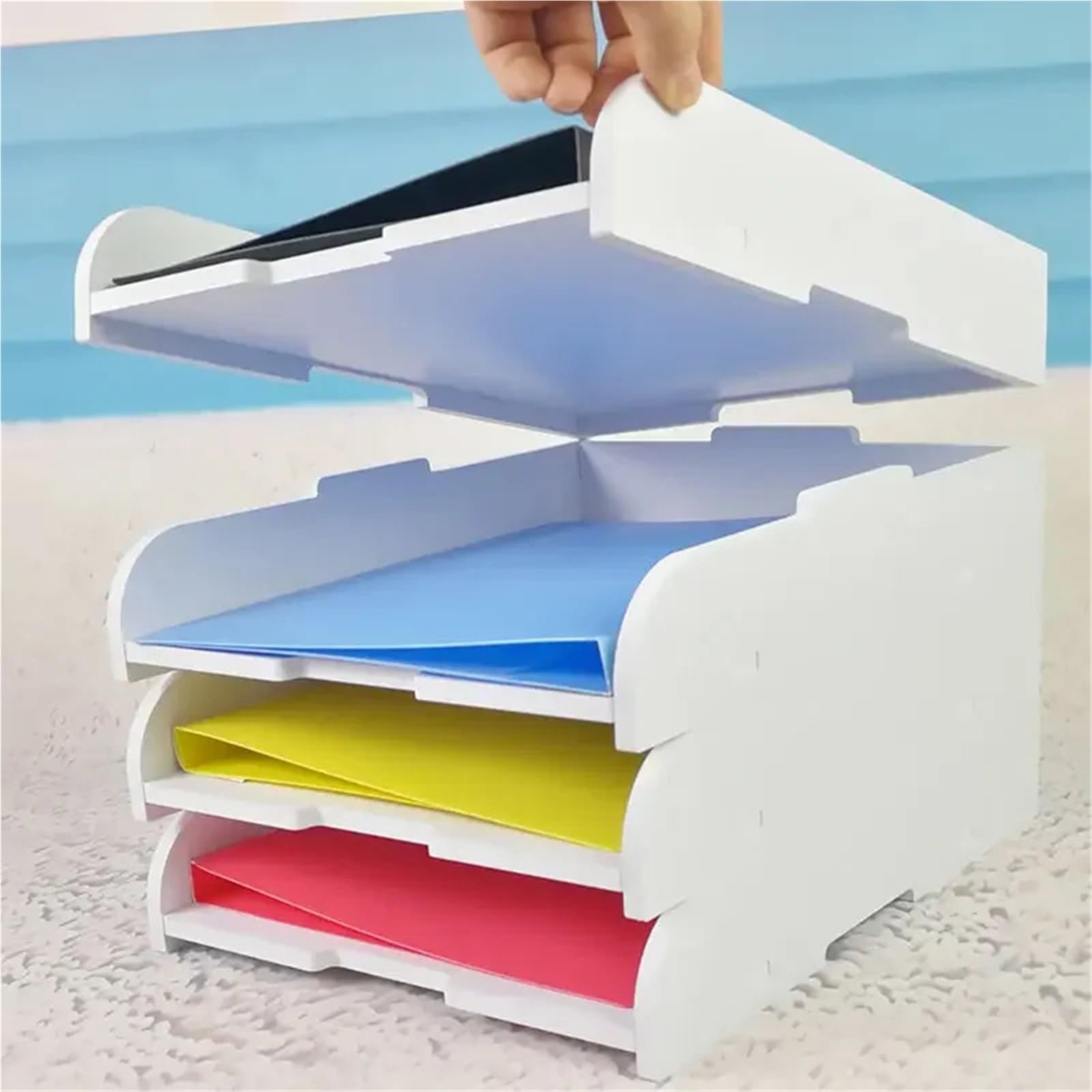Vassoi porta documenti multifunzione A4 File Papepr Porta lettere Articoli di cancelleria Portaoggetti da scrivania impermeabile Accessori for ufficio Per Ufficio