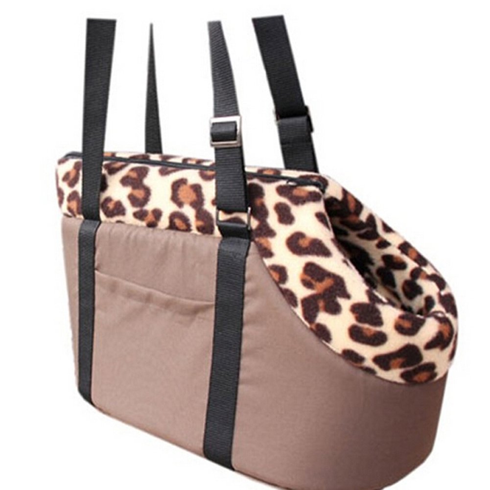 Portable Small Medium Pet Dog Puppy Cat Travel Outdoor Carrier Carry Tote Bag Handbag Purse (M, Brown)