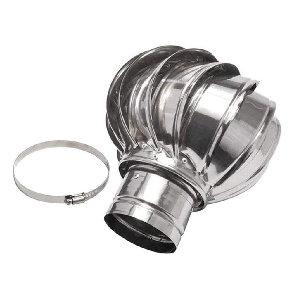 MYXJGNAIY Stainless Steel Rotating Chimney Cowl Cap Spinner Anti-Downdraught Fits Most Standard Chimney Pots Chimney Pot Cap,100mm/3.9Inch,110mm/4.3Inch