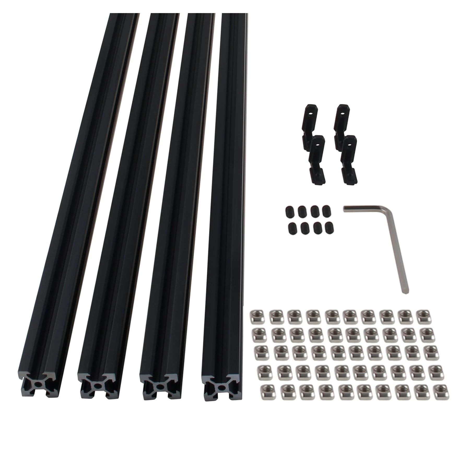 Aluminiumprofile Linearschiene 4 teile/los SCHWARZ 2020 V-slot Aluminium Profil Eloxiert 100mm Linear Schiene