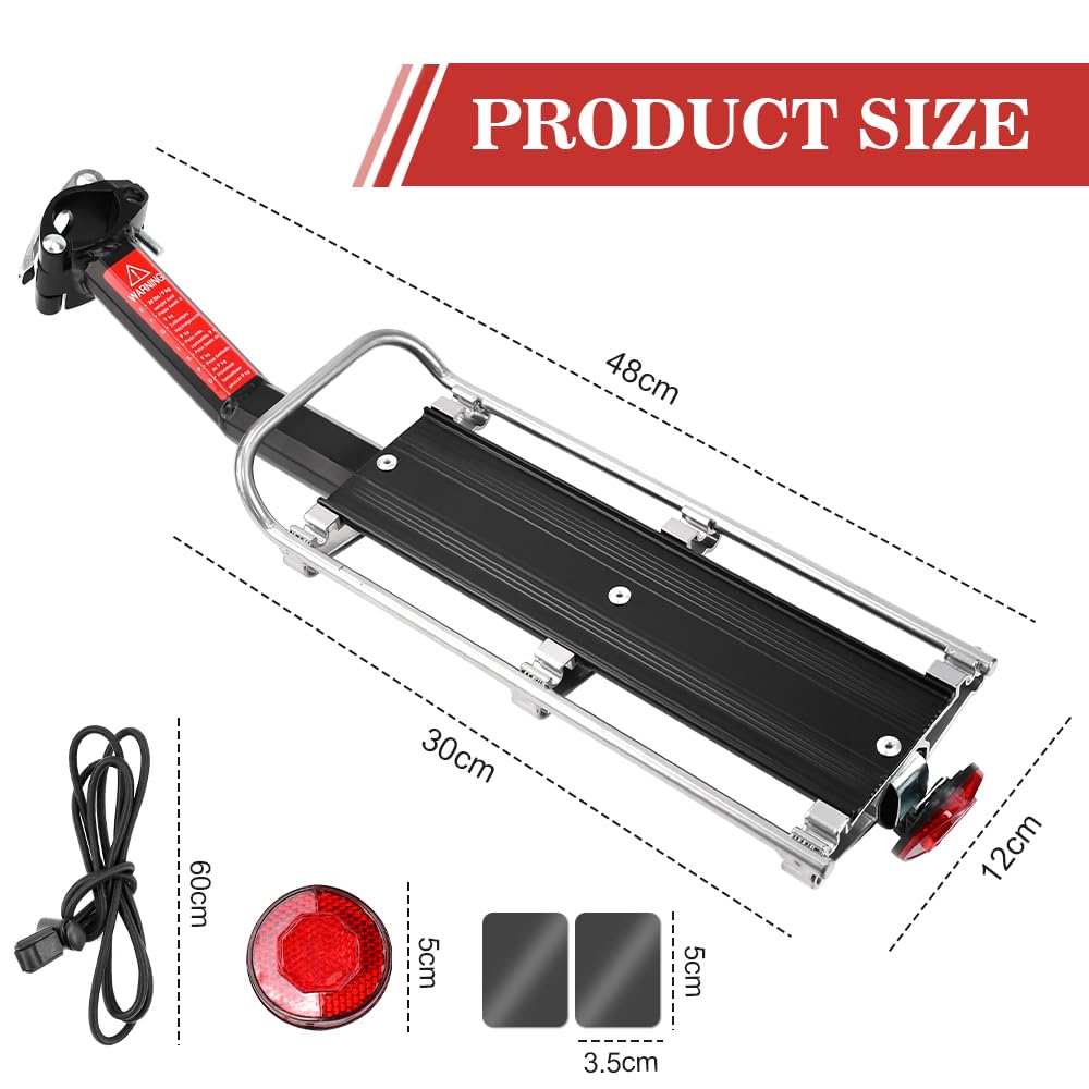 Portaequipajes Ajustable para Bicicleta, aleación de Aluminio, Soporte para tija de sillín de Bicicleta de montaña, portaequipajes Trasero para Bicicleta Capacidad de Peso de 9 kg