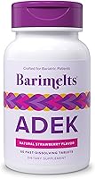 Vista 1 de BariMelts ADEK, Vitaminas bariátricas disolubles, sabor natural a fresa, 60 comprimidos de fusión rápida