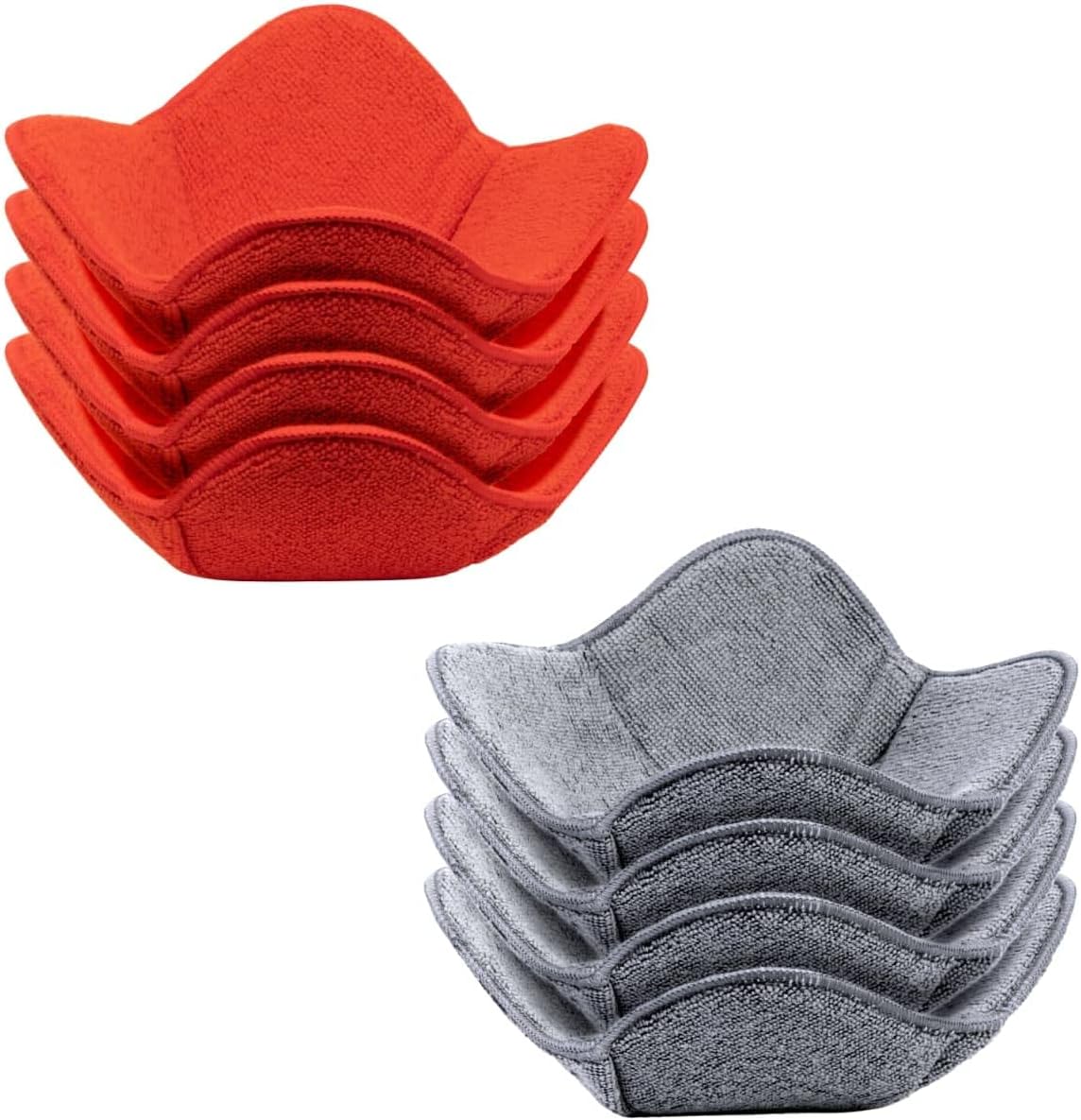 Aticca Red + Grey Microwave Bowl Holders, Polyester, Polyamide, 7" x 4", Heat-Resistant Design, 2 Pack
